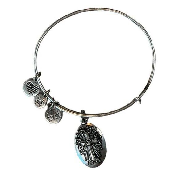 Alex and Ani Jewelry - Alex‎ and Ani Armenian Cross III Charm Silver Bangle Bracelet 2016 Never Worn